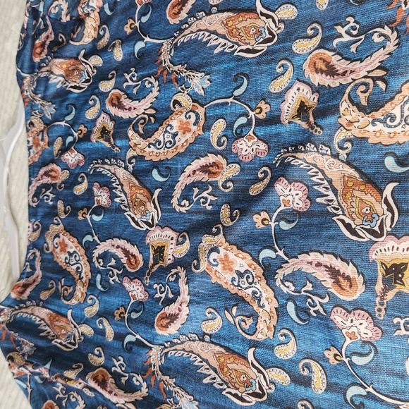 ONE WORLD 3/4 SLEEVES TIE KNOT PAISLEY TOP BLUE COLOR SIZE 1X - Picture 10 of 12